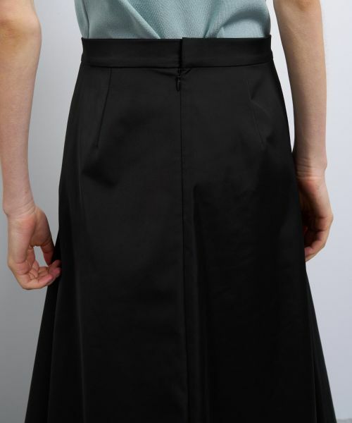 新品　LANVIN en Bleuライトダブルクロスラインスカート　ブラック ポンチペンシルロングスカート[品番：LAVW0008375]｜LANVIN en
