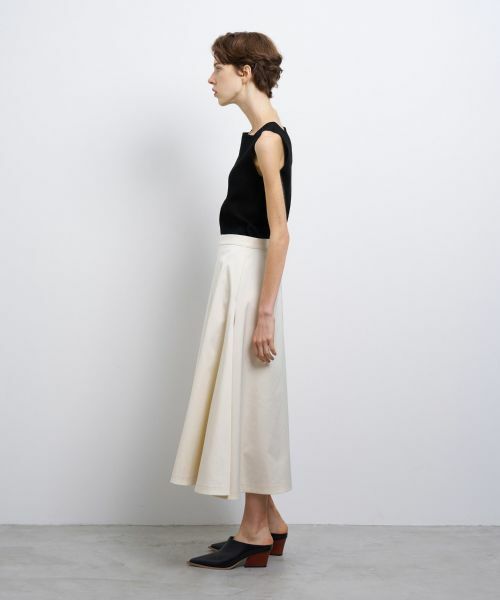 LANVIN - ランバンスポール　グログランリボン♡Aライン♡ストレッチプリーツスカート　38 セール】 ストレッチサテンフレアスカート （ロング・マキシ丈
