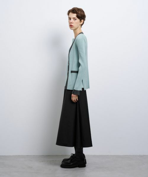 LANVIN en Bleu / ランバン オン ブルー ロング・マキシ丈スカート | ストレッチサテンフレアスカート | 詳細8