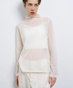 LANVIN en Bleu / ランバン オン ブルー Tシャツ | シアーフレアスリーブカットソー