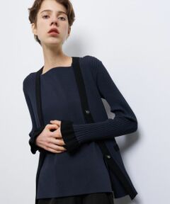 LANVIN en Bleu / ランバン オン ブルー カーディガン・ボレロ | バイカラー�ネックリブカーディガン