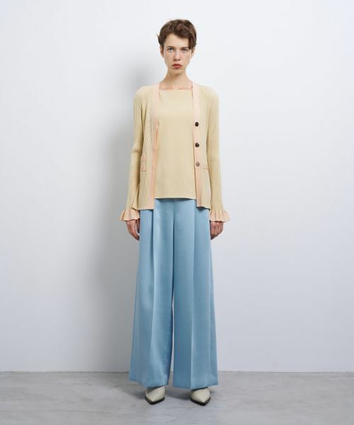 LANVIN en Bleu / ランバン オン ブルー カーディガン・ボレロ | バイカラー�ネックリブカーディガン | 詳細11