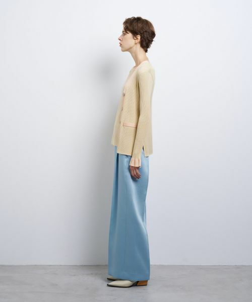 LANVIN en Bleu / ランバン オン ブルー カーディガン・ボレロ | バイカラー�ネックリブカーディガン | 詳細12