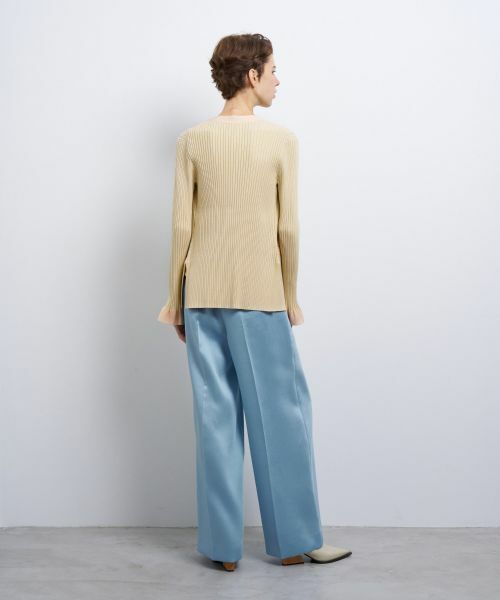 LANVIN en Bleu / ランバン オン ブルー カーディガン・ボレロ | バイカラー�ネックリブカーディガン | 詳細13