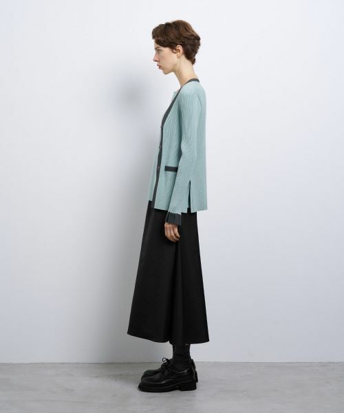 LANVIN en Bleu / ランバン オン ブルー カーディガン・ボレロ | バイカラー�ネックリブカーディガン | 詳細2