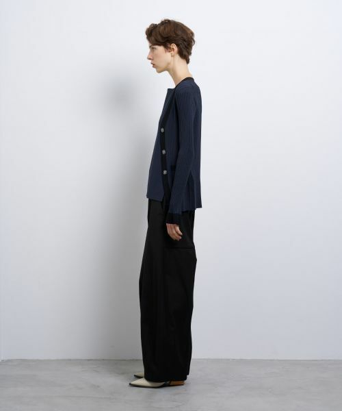 LANVIN en Bleu / ランバン オン ブルー カーディガン・ボレロ | バイカラー�ネックリブカーディガン | 詳細7