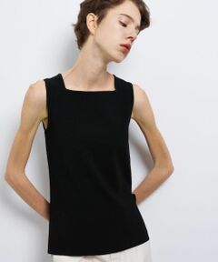 LANVIN en Bleu / ランバン オン ブルー ニット・セーター | スクエアネックノースリーブニット