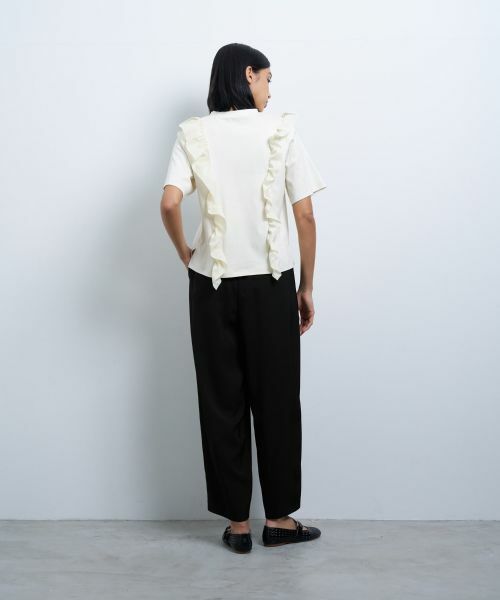 セール】 アシンメタフタフリルコンビカットソー （Tシャツ