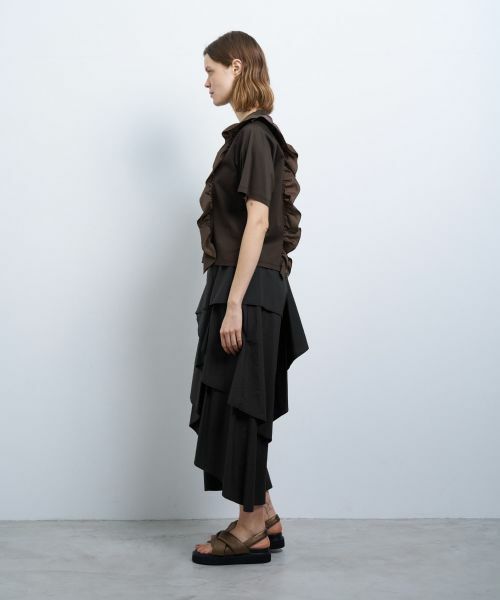 LANVIN en Bleu / ランバン オン ブルー Tシャツ | アシンメタフタフリルコンビカットソー | 詳細24