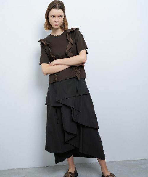 アシンメタフタフリルコンビカットソー （Tシャツ）｜LANVIN en