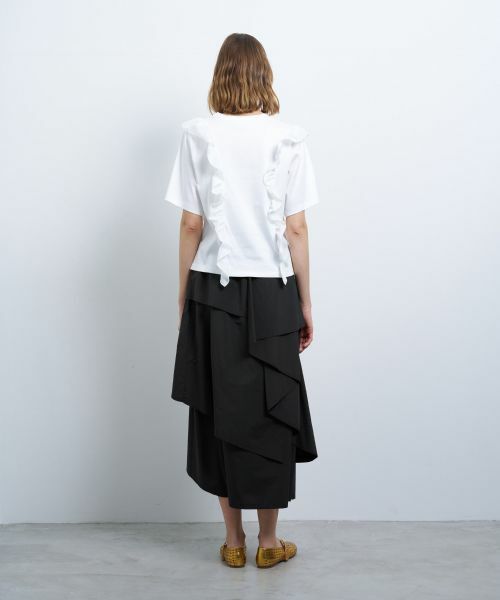 LANVIN en Bleu / ランバン オン ブルー Tシャツ | アシンメタフタフリルコンビカットソー | 詳細3