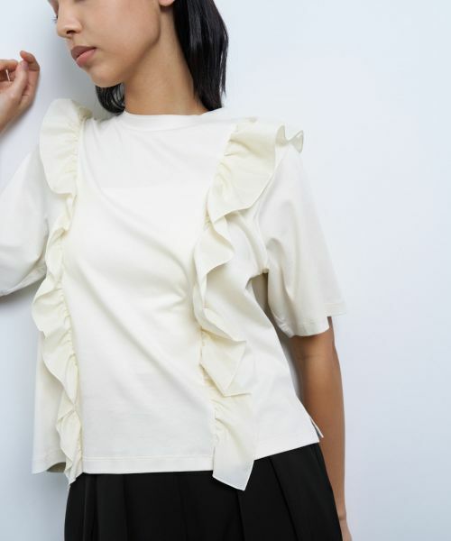 アシンメタフタフリルコンビカットソー （Tシャツ）｜LANVIN en