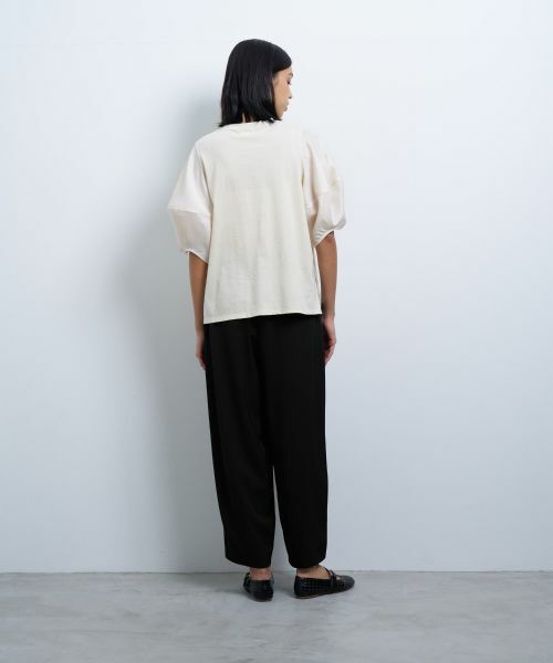 LANVIN en Bleu / ランバン オン ブルー Tシャツ | コクーンスリーブコンビカットソー | 詳細10