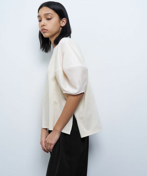 LANVIN en Bleu / ランバン オン ブルー Tシャツ | コクーンスリーブコンビカットソー | 詳細12