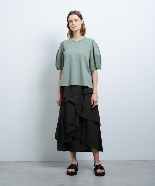 LANVIN en Bleu / ランバン オン ブルー Tシャツ | コクーンスリーブコンビカットソー | 詳細15