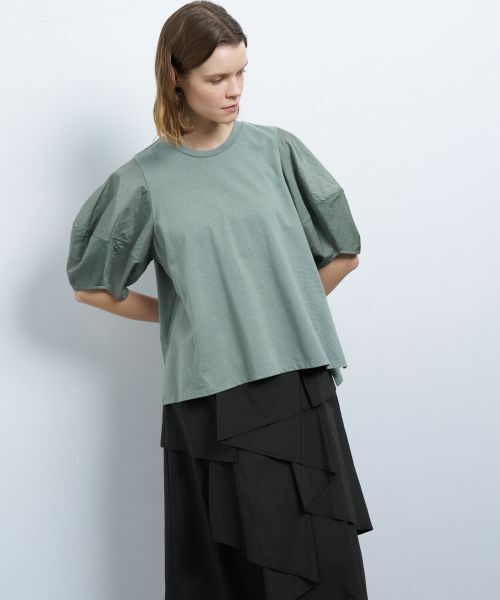 LANVIN en Bleu / ランバン オン ブルー Tシャツ | コクーンスリーブコンビカットソー | 詳細18