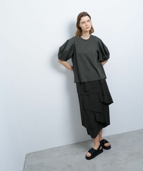 LANVIN en Bleu / ランバン オン ブルー Tシャツ | コクーンスリーブコンビカットソー | 詳細22