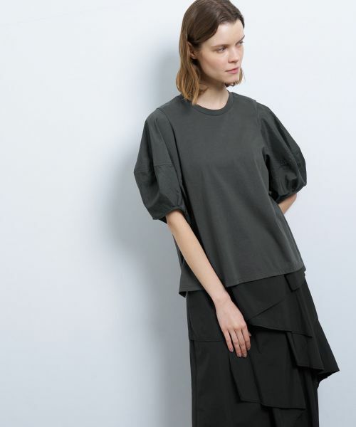 LANVIN en Bleu / ランバン オン ブルー Tシャツ | コクーンスリーブコンビカットソー | 詳細25