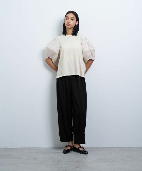 LANVIN en Bleu / ランバン オン ブルー Tシャツ | コクーンスリーブコンビカットソー | 詳細8