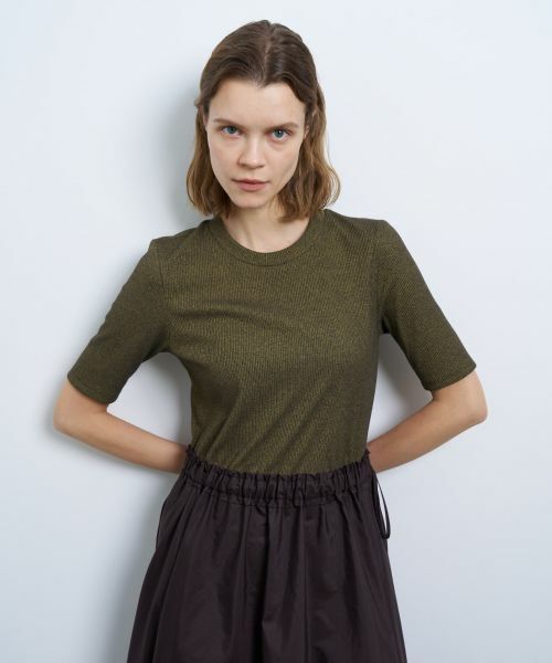 LANVIN en Bleu / ランバン オン ブルー ドレス | テレココンビフレアーワンピース | 詳細10