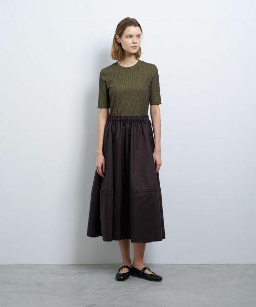 LANVIN en Bleu / ランバン オン ブルー ドレス | テレココンビフレアーワンピース | 詳細7