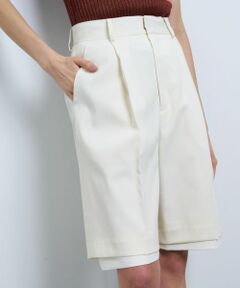 LANVIN en Bleu / ランバン オン ブルー その他パンツ | ウールポリエステルショートパンツ