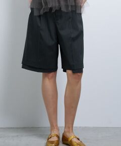 LANVIN en Bleu / ランバン オン ブルー その他パンツ | ウールポリエステルショートパンツ