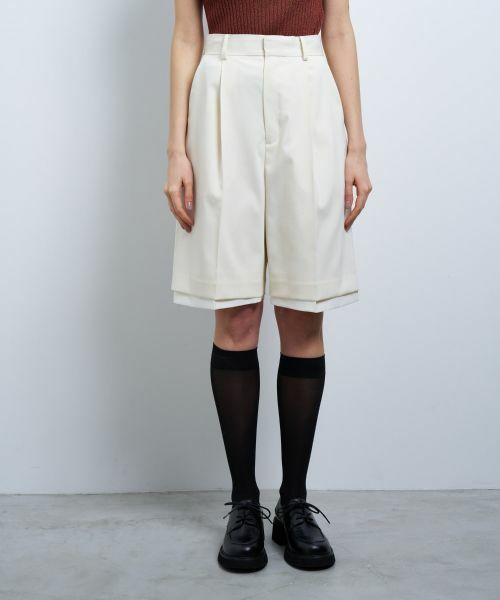 【タグ付き】LANVIN en Bleu ポリエステルウールカルゼ裾リブパンツ ランバン LANVIN en Bleu 裾リブパンツ 黒 38 レディース