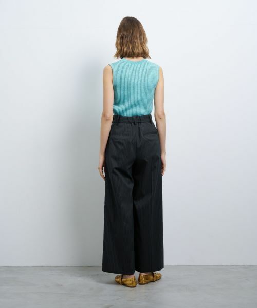 LANVIN en Bleu / ランバン オン ブルー その他パンツ | ウールポリエステルタックワイドパンツ | 詳細11