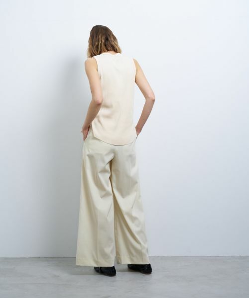 LANVIN en Bleu / ランバン オン ブルー その他パンツ | ウールポリエステルタックワイドパンツ | 詳細3