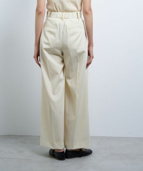 LANVIN en Bleu / ランバン オン ブルー その他パンツ | ウールポリエステルタックワイドパンツ | 詳細5