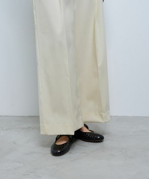 LANVIN en Bleu / ランバン オン ブルー その他パンツ | ウールポリエステルタックワイドパンツ | 詳細7