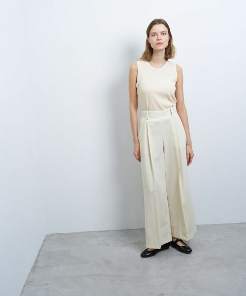 LANVIN en Bleu / ランバン オン ブルー その他パンツ | ウールポリエステルタックワイドパンツ | 詳細8