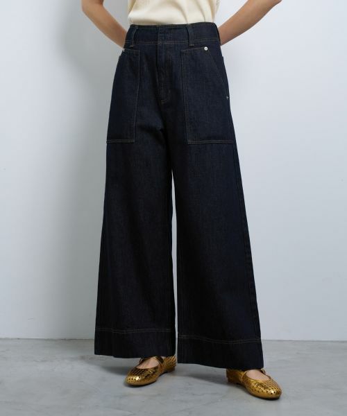 LANVIN en Bleu / ランバン オン ブルー その他パンツ | デニムバギーパンツ(ネイビー)