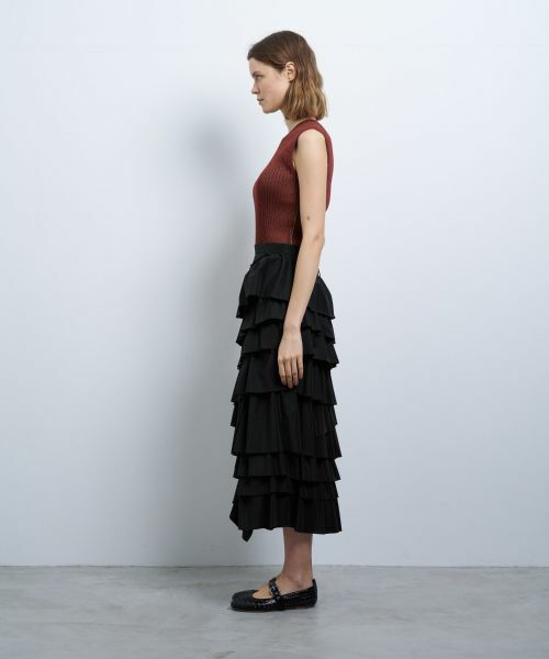 LANVIN en Bleu / ランバン オン ブルー ロング・マキシ丈スカート | ライトタフタティアードスカート | 詳細10