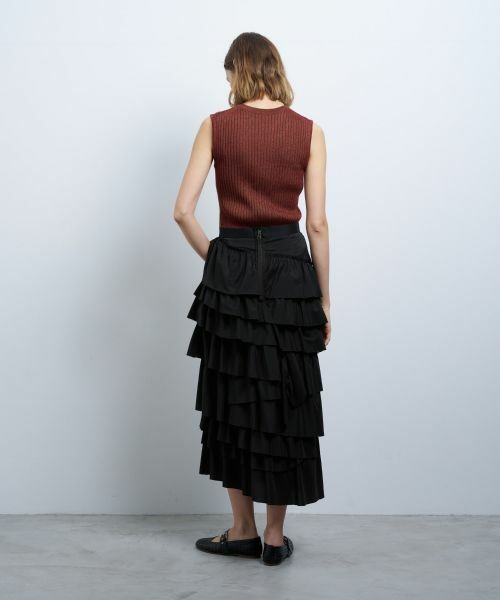 LANVIN en Bleu / ランバン オン ブルー ロング・マキシ丈スカート | ライトタフタティアードスカート | 詳細11