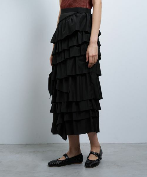 LANVIN en Bleu / ランバン オン ブルー ロング・マキシ丈スカート | ライトタフタティアードスカート | 詳細13