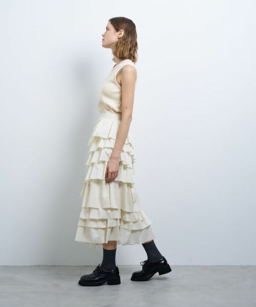 LANVIN en Bleu / ランバン オン ブルー ロング・マキシ丈スカート | ライトタフタティアードスカート | 詳細2