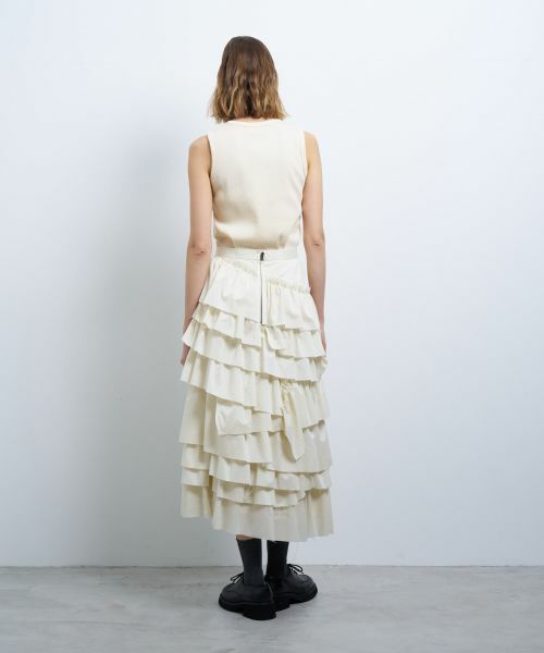 LANVIN en Bleu / ランバン オン ブルー ロング・マキシ丈スカート | ライトタフタティアードスカート | 詳細3