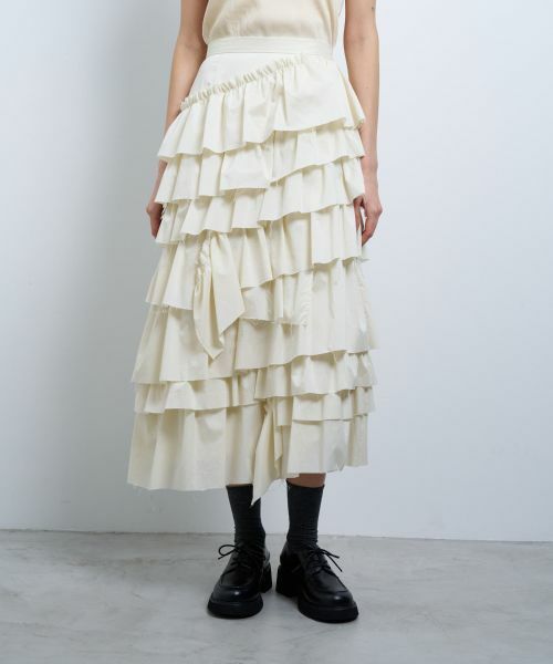 LANVIN en Bleu / ランバン オン ブルー ロング・マキシ丈スカート | ライトタフタティアードスカート | 詳細4