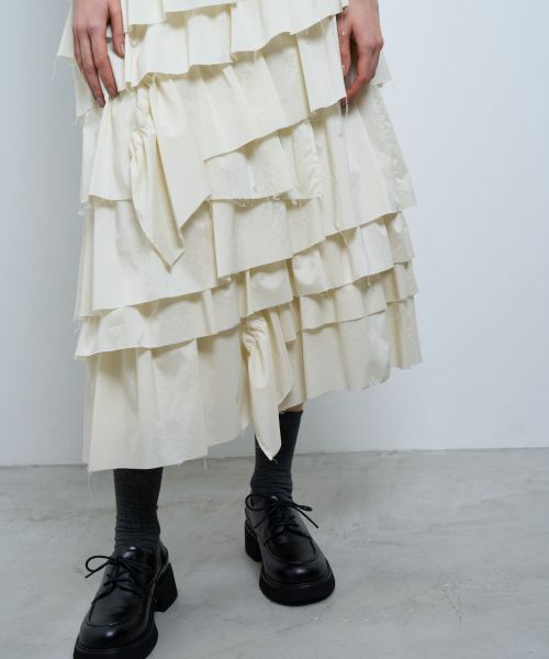 LANVIN en Bleu / ランバン オン ブルー ロング・マキシ丈スカート | ライトタフタティアードスカート | 詳細8