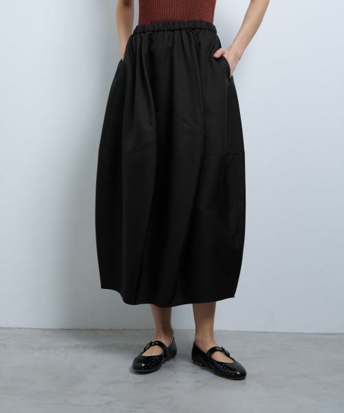 LANVIN en Bleu / ランバン オン ブルー ロング・マキシ丈スカート | ポリエステルツイルコクーンゴムスカート | 詳細10