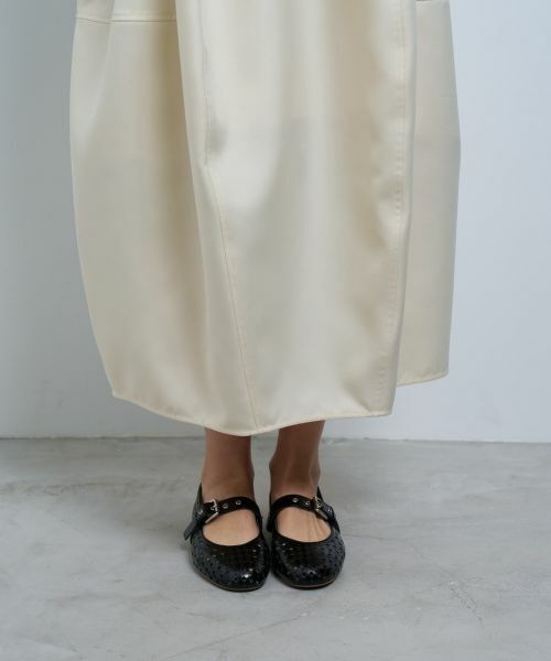 LANVIN en Bleu / ランバン オン ブルー ロング・マキシ丈スカート | ポリエステルツイルコクーンゴムスカート | 詳細4