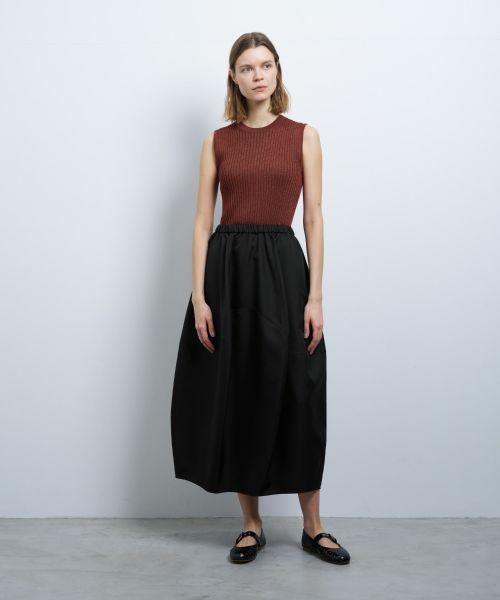 LANVIN en Bleu / ランバン オン ブルー ロング・マキシ丈スカート | ポリエステルツイルコクーンゴムスカート | 詳細6