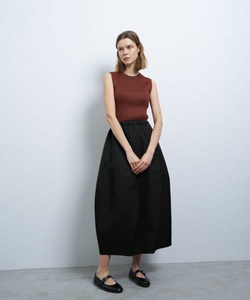 LANVIN en Bleu / ランバン オン ブルー ロング・マキシ丈スカート | ポリエステルツイルコクーンゴムスカート | 詳細9