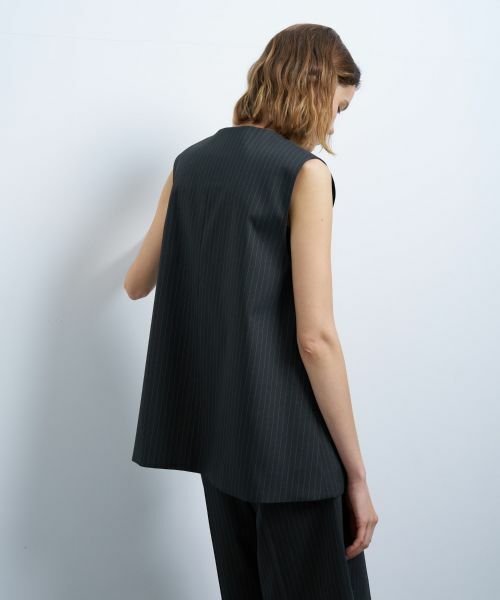 LANVIN en Bleu / ランバン オン ブルー シャツ・ブラウス | ウールポリエステルフレアベスト | 詳細11