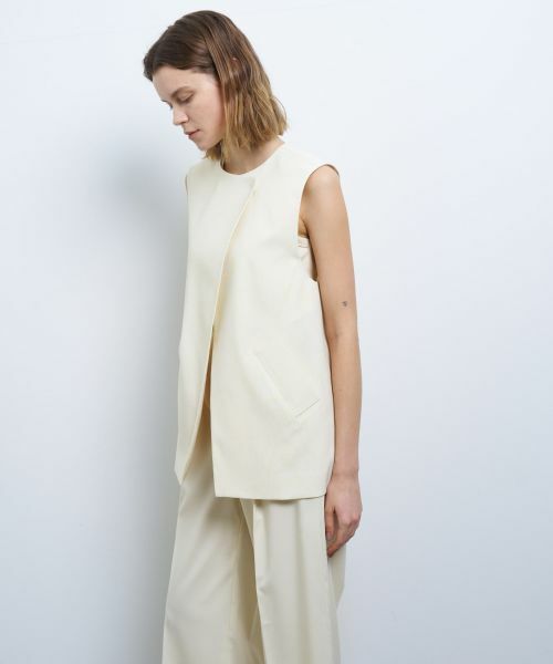 LANVIN en Bleu / ランバン オン ブルー シャツ・ブラウス | ウールポリエステルフレアベスト | 詳細4