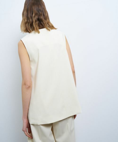 LANVIN en Bleu / ランバン オン ブルー シャツ・ブラウス | ウールポリエステルフレアベスト | 詳細5