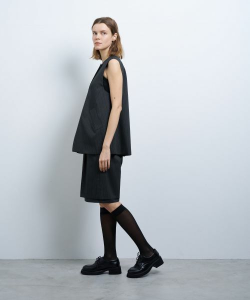 LANVIN en Bleu / ランバン オン ブルー シャツ・ブラウス | ウールポリエステルフレアベスト | 詳細8