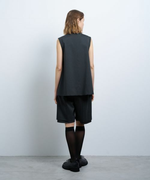 LANVIN en Bleu / ランバン オン ブルー シャツ・ブラウス | ウールポリエステルフレアベスト | 詳細9